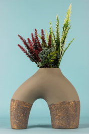 Aberto Design BK005 Maceta Decorativa de Cerámica Beige